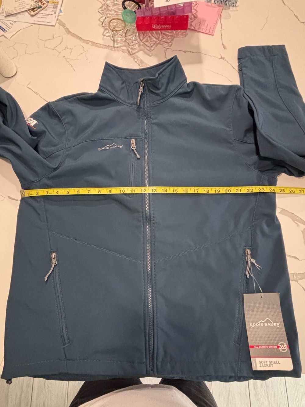 Eddie Bauer Navy Blue Lightweight All Climate 365 Soft-Shell Jacket Men’s XL - Picture 15 of 16